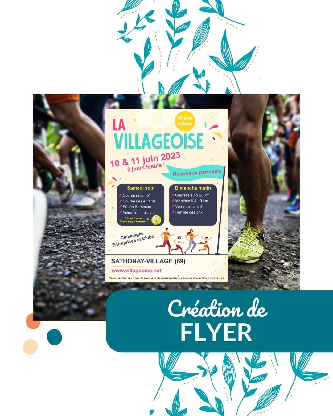 Auxine Créations, communication, création de flyer Sathonay-Village.