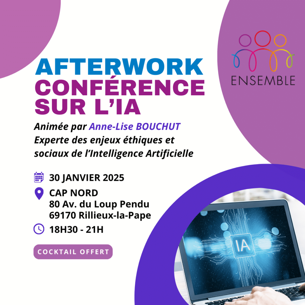 Conférence animée par Anne-Lise Bouchut sur les enjeux de l'intelligence artificielle.